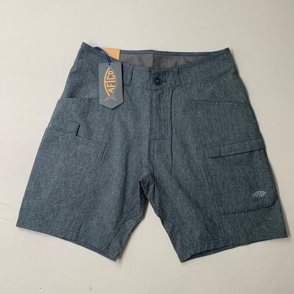 Aftco Men AFTech Shorts 28 Blue Diffuse Navy Fishing Outdoor M105 Cargo 7.5 NEW